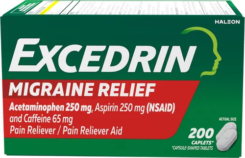Excedrin Comprimidos para aliviar la migraña para aliviar los síntomas de la migraña - 200 unidades