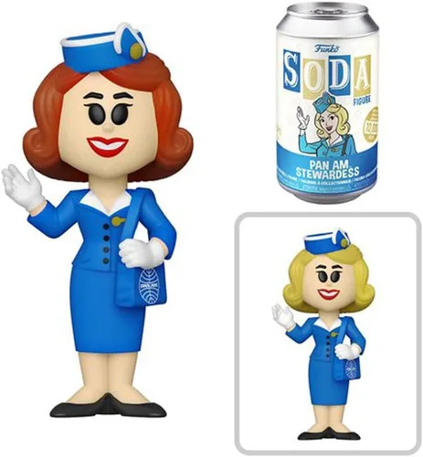 Vista 3 de Funko Vinilo SODA, Pan Am, azafata, 1/6 probabilidades para variante de persecución rara, Pan, Am, figura de vinilo coleccionable, idea de regalo