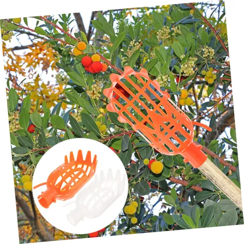 Vista 3 de Housoutil 2 unids Herramienta de Fruta Huerto Recogedor de Frutas Jujube Picker Cestas Caqui Azufaifo Mango Colector Plástico