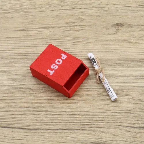 Vista 7 de ECSiNG 2 juegos de buzón de madera para casa de muñecas, periódico en miniatura, escala 1:12, mini buzón de juguete, adornos para decoración