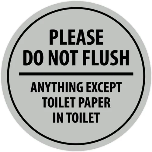 Vista 17 de Signs ByLITA Circle Please Do Not Flush Anything Except - Letrero de pared o puerta de papel higiénico - Cinta adhesiva de espuma de doble cara