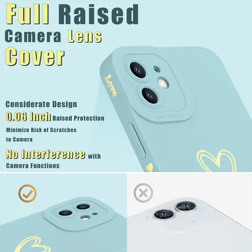Vista 41 de Teageo Funda compatible con iPhone 12 de 6.1 pulgadas para mujeres y niñas, bonito corazón de amor de lujo