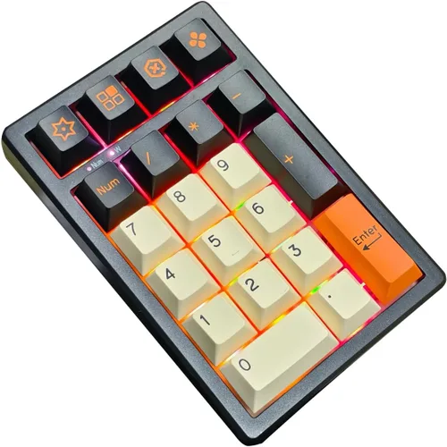 Vista 8 de BOYI TD21 - Teclado numérico de intercambio en caliente, 21 teclas Mini Numpad, teclado portátil Bluetooth5.0/2.4G/teclado con cable numérico