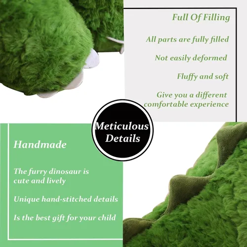 Vista 5 de Juguetes de Animales de Peluche de Dinosaurio, Pequeños Juguetes de Peluche de Dino Pterosaurio con Huevo de Dinosaurio Grande, Lindo Muñeco