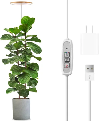 Vista 22 de LORDEM Grow Light, LED Plant Light for Indoor Plants Growing, Full Spectrum Desk Growth Lamp with Automatic Timer for 4H/8H/12H, 4 Dimmable Levels