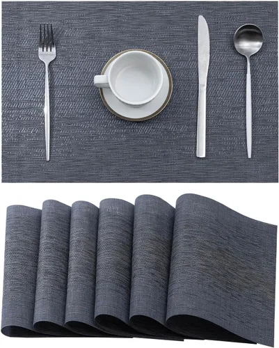 Vista 134 de Leetaltree - Juego de 4 manteles individuales beige, antideslizantes, resistentes al calor, para mesa de comedor, lavables, duraderos, de PVC