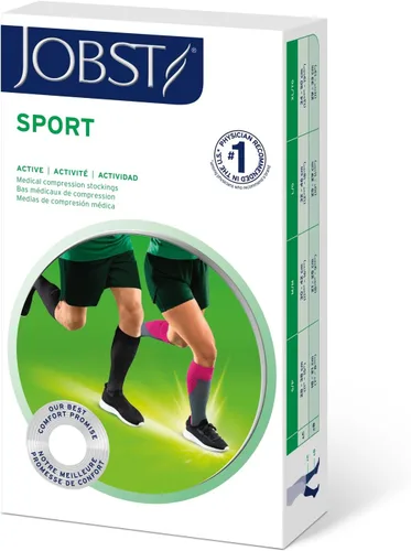 Vista 2 de Calcetines a la rodilla Jobst Sport, 20-30 mmHg 7529000-P, S, Blanco/Gris, 1