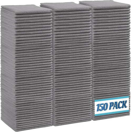 Vista 32 de HOMEXCEL Paño de limpieza de microfibra blanco, paquete de 24 toallas de limpieza para cocina, sin pelusas, que no raya, altamente absorbente