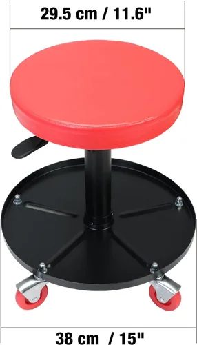Vista 3 de BIG RED ATRHL6201R Torin - Asiento neumático de arrastre para taller/taller de rodadura de servicio pesado: Taburete mecánico acolchado ajustable
