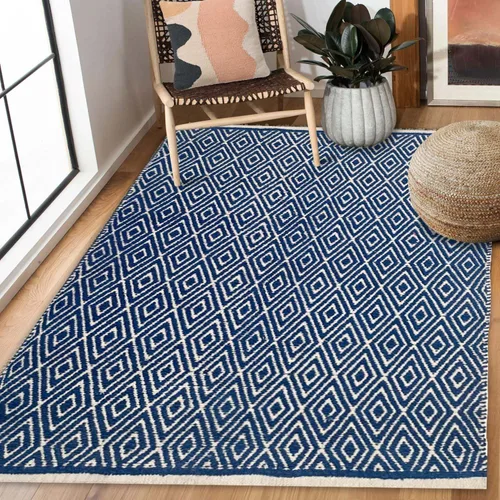 Vista 8 de Chardin home Alfombra de pasillo 100% algodón con diamantes de 2 x 5 pulgadas, totalmente reversible, lavable a máquina, blanco y negro