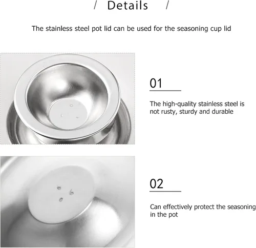 Vista 9 de DOITOOL Cubierta para olla de cocina, tapa de olla de acero inoxidable, tapa de sartén pequeña, tapa de olla de condimento, tapa de cacerola, tapas