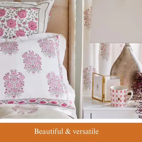 Vista 5 de Saffron Marigold Funda de edredón tamaño King de 100 % algodón, reversible, estampado a mano, decorativa, para decoración de dormitorio, 108 x 90