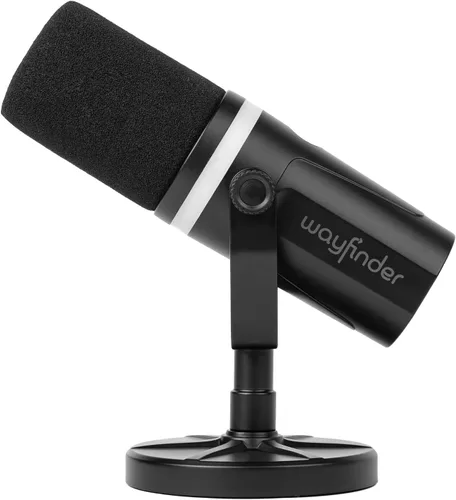 Vista 24 de Wayfinder Supply Co. USB/XLR Dynamic Microphone with RGB Mute, 360° Boom Arm, and Noise-Canceling Clarity, Perfect for Gaming, Streaming