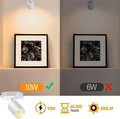 Vista 3 de VANoopee Foco de techo LED de montaje empotrado, foco regulable, foco direccional, luces brillantes para interiores, para sala de estar, dormitorio