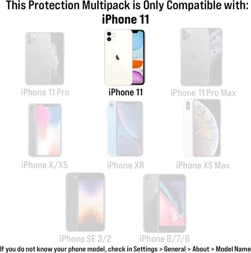 Vista 2 de Scooch Protector de pantalla 5 en 1 para iPhone 11 (paquete de 3) con protector de lente de cámara (paquete de 2) vidrio templado 9H de alta