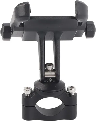 Vista 9 de Keenso Soporte de teléfono celular para motocicleta, soporte universal ajustable para manillar para teléfono móvil de 4 a 6 pulgadas, color negro
