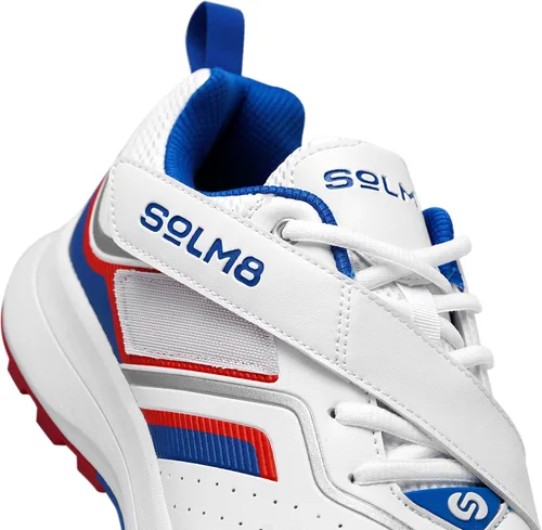 Vista 6 de SOLM8-Cricket Shoes for Men Rubber Spikes All Round Performance Footwear for Turf Grass Available in Blue Red and Navy Teal