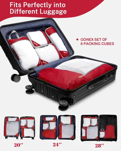 Vista 5 de Gonex cubos de compresión para embalaje, almacenamiento organizadores en cubo de malla extendible