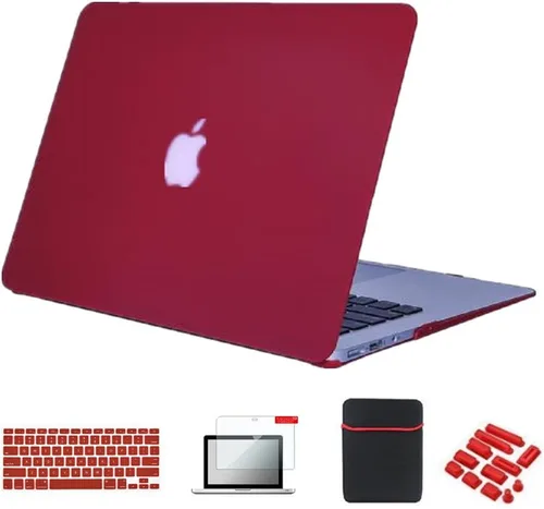 Vista 26 de Pack 5 en 1 de carcasa para MacBook Air, de Se7enline, de plástico duro, tacto suave, con protector de teclado de silicón, protector de pantalla