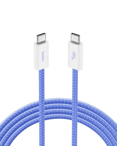 Vista 11 de Belkin Cable USB C a USB C, 3.3 pies, 60 W, cargador tipo C, cable de carga para iPhone, suave, trenzado, flexible para iPhone 16, Galaxy S25, Pixel