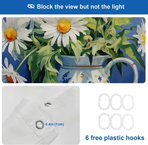 Vista 69 de Shrahala Father and Child Embracing No Hooks Shower Curtain with Snap in Liner Set, Tender Moment Captured Bathroom Décor Polyester Fiber Waterproof