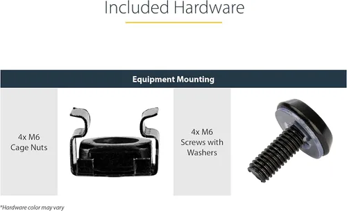 Vista 5 de StarTech.com Estante de estante de servidor 1U, bandeja voladiza universal para gabinete de equipo de red de 19 pulgadas, acero resistente