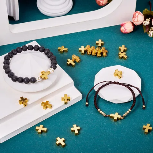 Vista 23 de Craftdady - Cuentas pequeñas de cruz de metal