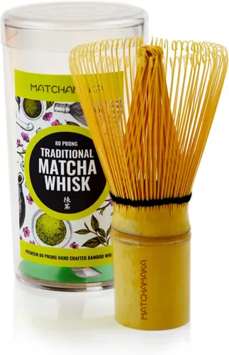 Batidor de bambú para polvo matcha, hecho a mano, orgánico tradicional japonés, agitador de matcha de 80 puntas, cepillo mezclador Wisk para una