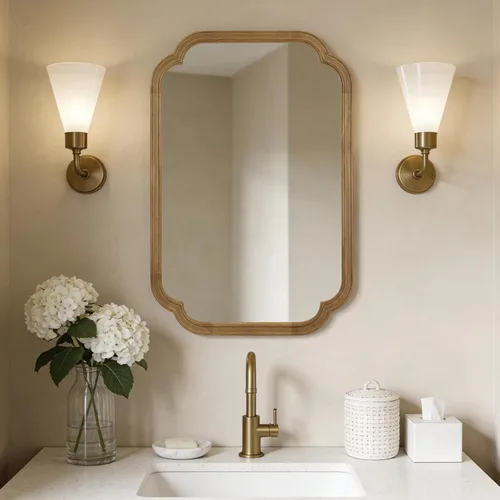 Vista 42 de WallBeyond Espejos de Baño de Madera para Montar en la Pared, 16" x 20" Marco de Madera Rústica Espejos de Pared Decorativos para Sala de Estar