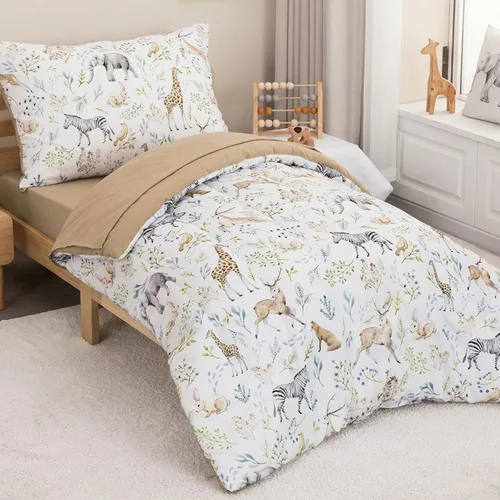 Vista 6 de PHF P - Juego de ropa de cama infantil de 4 piezas Animal US