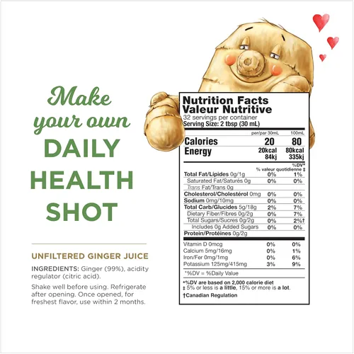 Vista 2 de The Ginger People - Jugo de jengibre puro 99% – Salud digestiva, calidad premium, botella de 32 onzas líquidas (paquete de 1)