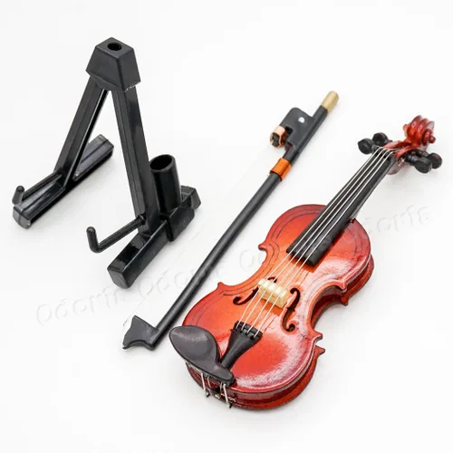 Vista 2 de Odoria 1/6 Miniature Violin Dollhouse Musical Instruments Accessories