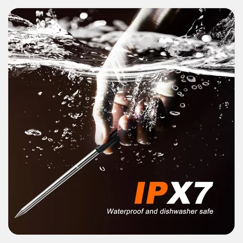 Vista 8 de NIGOGOR Termómetro de Carne con Sondas Duales, Base Magnética Independiente Digital Inteligente, Termómetro de Carne Inalámbrico Bluetooth