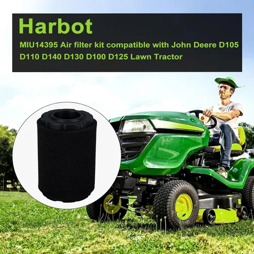 Vista 2 de Filtro de aire D125 MIU14395 para John Deere D100 D105 D125 D130 D140 D110 E140 E130 E100 E120 LA145 LA135 Z255 Z235 X330 Lawn Trader Actor con Tune
