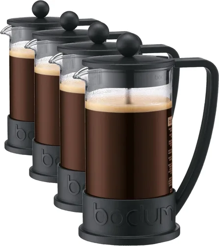 Vista 9 de Bodum Cafetera de prensa francesa Brazil de 12 onzas, vidrio de borosilicato resistente a altas temperaturas, negro - Hecho en Portugal