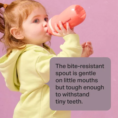 Vista 4 de Tommee Tippee - Botella de agua aislada con pico deportivo para niños pequeños de 9oz, sin derrames, vasitos para niños de 1 a 3 años, válvula