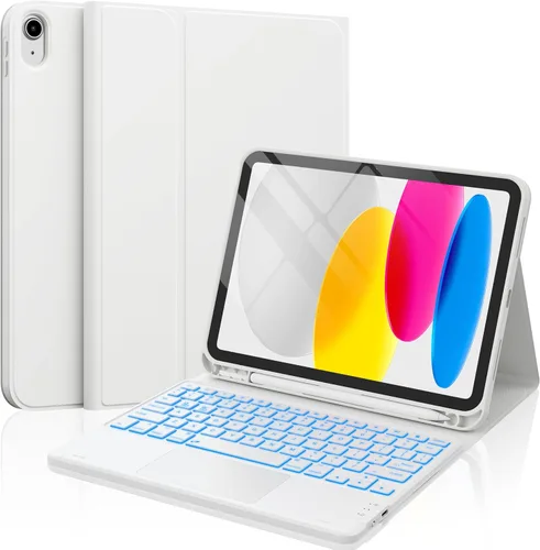 Vista 15 de CHESONA para iPad de 10ª generación Funda con teclado, 2 canales inalámbricos para iPad (A16) 11ª/10ª generación (2025/2022), retroiluminación