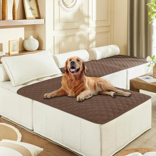 Vista 28 de gogobunny Funda de cama 100 % impermeable de doble cara para perro, manta para mascotas, sofá, protector de muebles para niños, perros y gatos, Azul