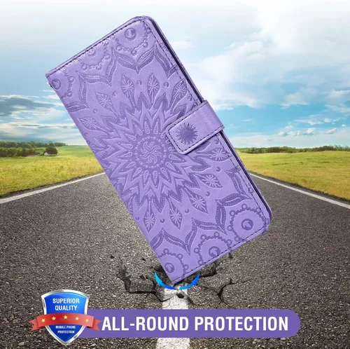 Vista 7 de Asuwish Funda de teléfono para Samsung Galaxy A01 con protector de pantalla de vidrio templado y funda delgada de cuero con soporte para tarjetas