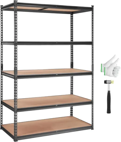 VEVOR Estantería de almacenamiento, estantes de almacenamiento ajustables de 5 niveles, 48 pulgadas de largo x 24 pulgadas de ancho x 72 pulgadas de