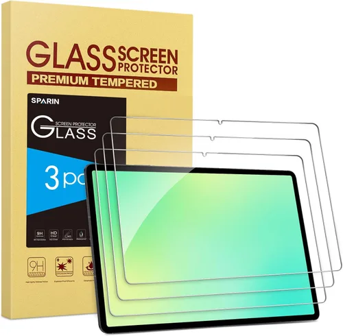 Vista 10 de SPARIN Protector de pantalla para Samsung Galaxy Tab S6 Lite de 10.4 pulgadas (2024/2022/2020), paquete de 3 unidades de vidrio templado de dureza