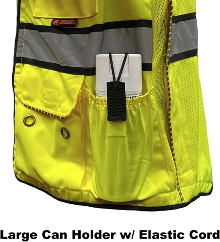 Vista 8 de 3C Products - Chaleco de agrimensor ANSI Clase 3 de alta calidad con cuello acolchado, bolsillo para tableta, bolsillo para lata y bolsillo trasero