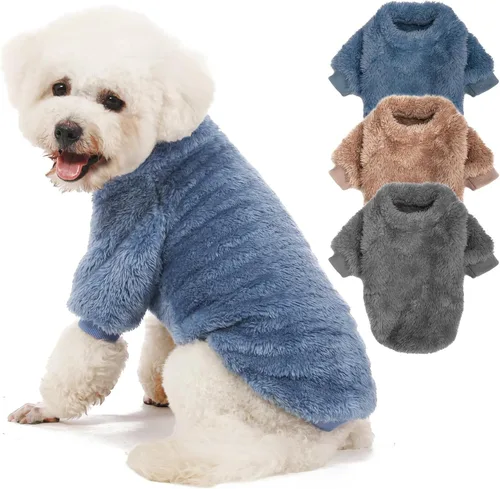 Vista 9 de Suéter para Perro, Paquete de 2 Suéteres para Perros Pequeños, Ropa para Perros Pequeños Niña Niño, Suéter Ultra Suave y Cálido para Cachorro Abrigo