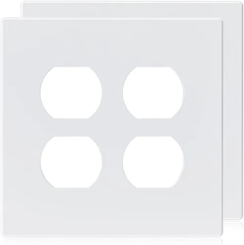 Vista 12 de ELEGRP Placas de pared para receptáculo dúplex de 2 segmentos, tamaño mediano, 4.88 pulgadas de alto x 4.94 pulgadas de largo, cubierta frontal