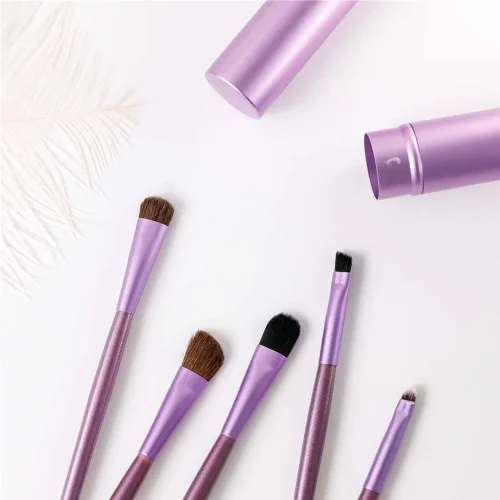 Vista 4 de AKOAK 5 unids/set Viaje Portátil Mini Ojo Maquillaje Cepillo Aplicar Sombra de Ojos Delineador de Cejas Cepillo de Maquillaje de Labios Set