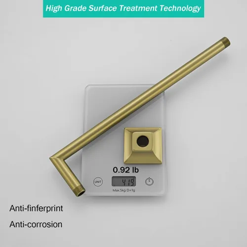 Vista 7 de SE91078-16BG - Brazo de ducha con brida, acero inoxidable cepillado de 16 pulgadas, brazo de extensión de cabezal de ducha montado en la pared