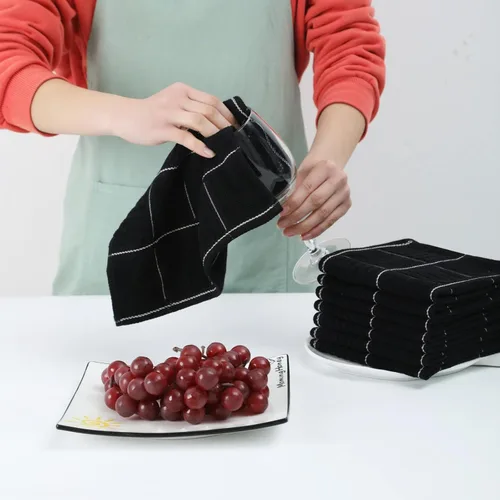 Vista 5 de Glynniss Paños de cocina para lavar platos de cocina, trapos súper absorbentes, paños de limpieza de rizo de algodón, paquete de 8