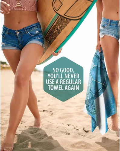 Vista 9 de VENTURE 4TH Toalla de playa de microfibra: secado rápido, compacta, sin arena, absorbente, a prueba de arena y ligera, perfecta para camping, playa