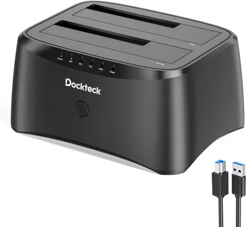 Vista 8 de Estación de acoplamiento de disco duro externo USB 3.0 a SATA, dockteck 2.5/3.5 pulgadas SATA HDD y SSD 5Gbps estación de acoplamiento de aluminio