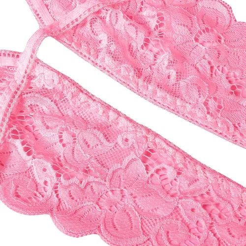 Vista 6 de Donnalla - Lencería de una pieza de encaje con escote profundo en V para mujer con tirantes delgados